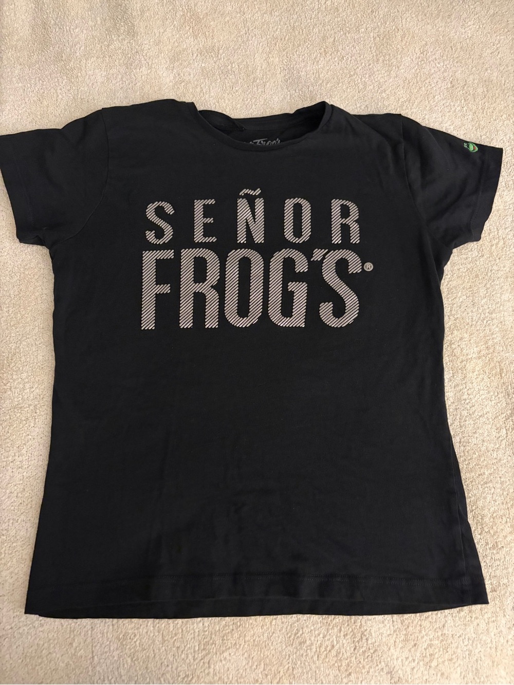 Señor Frogs Black Graphic T-Shirt Size Small